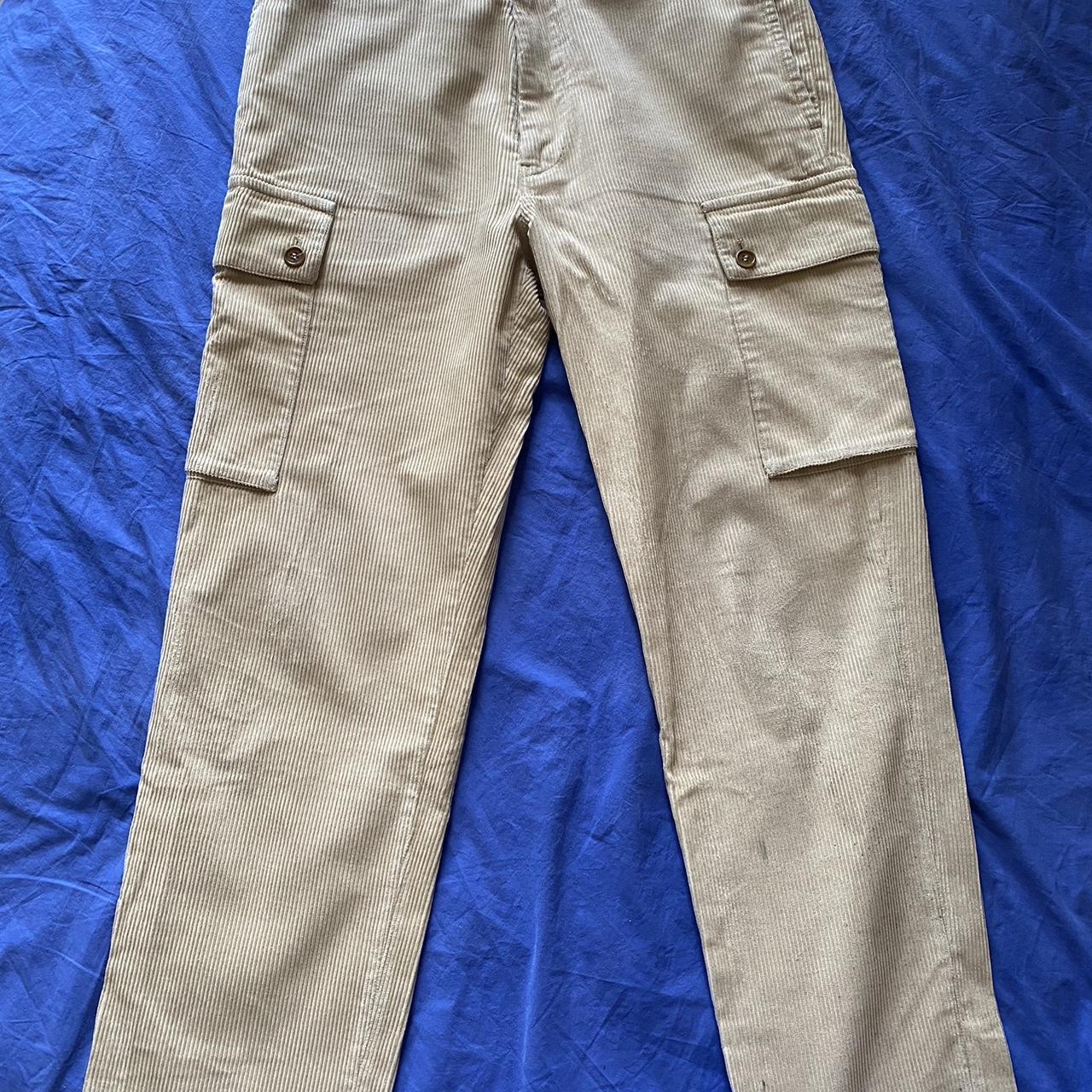 Arket Corduroy Cargo Trousers Beige. Size 48 - Depop