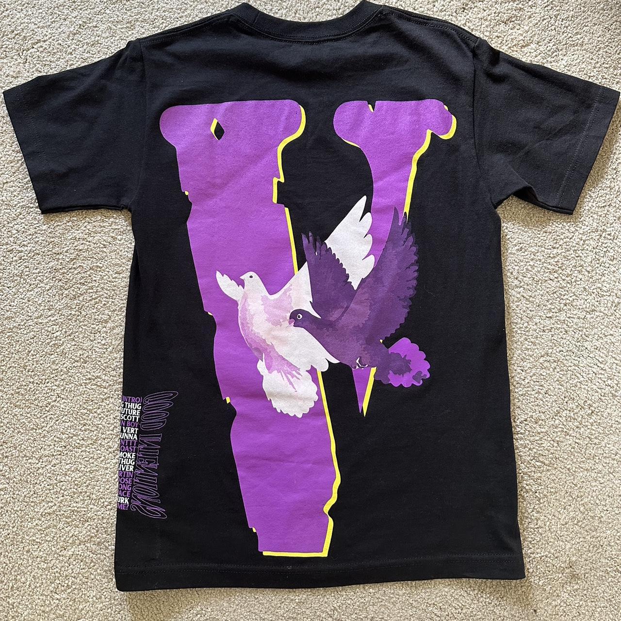 Vlone Men's Purple and Black Tshirt Depop