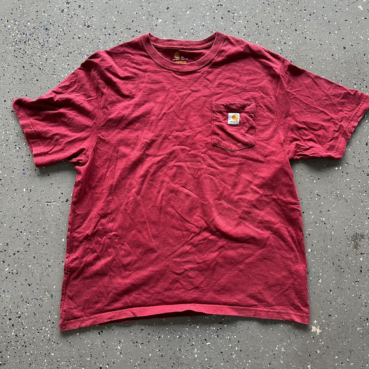 Burgundy Carhartt Shirt - Size XL - Depop