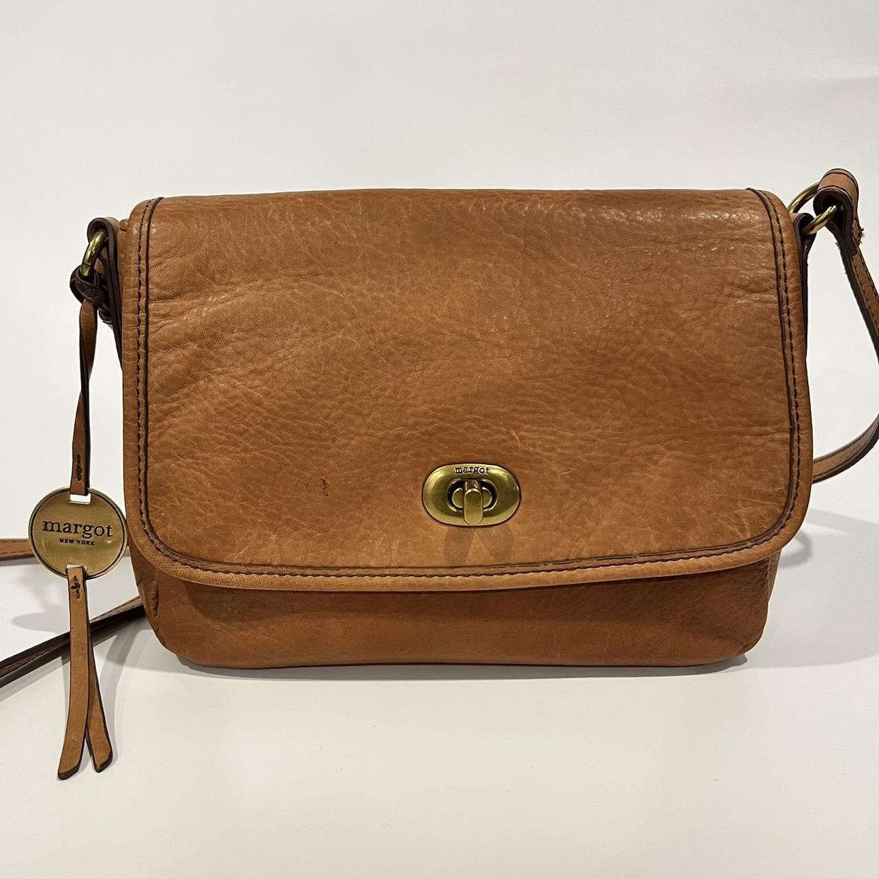 Margot New York Vintage Leather Brown Purse Crossbody Bag (TD) | eBay