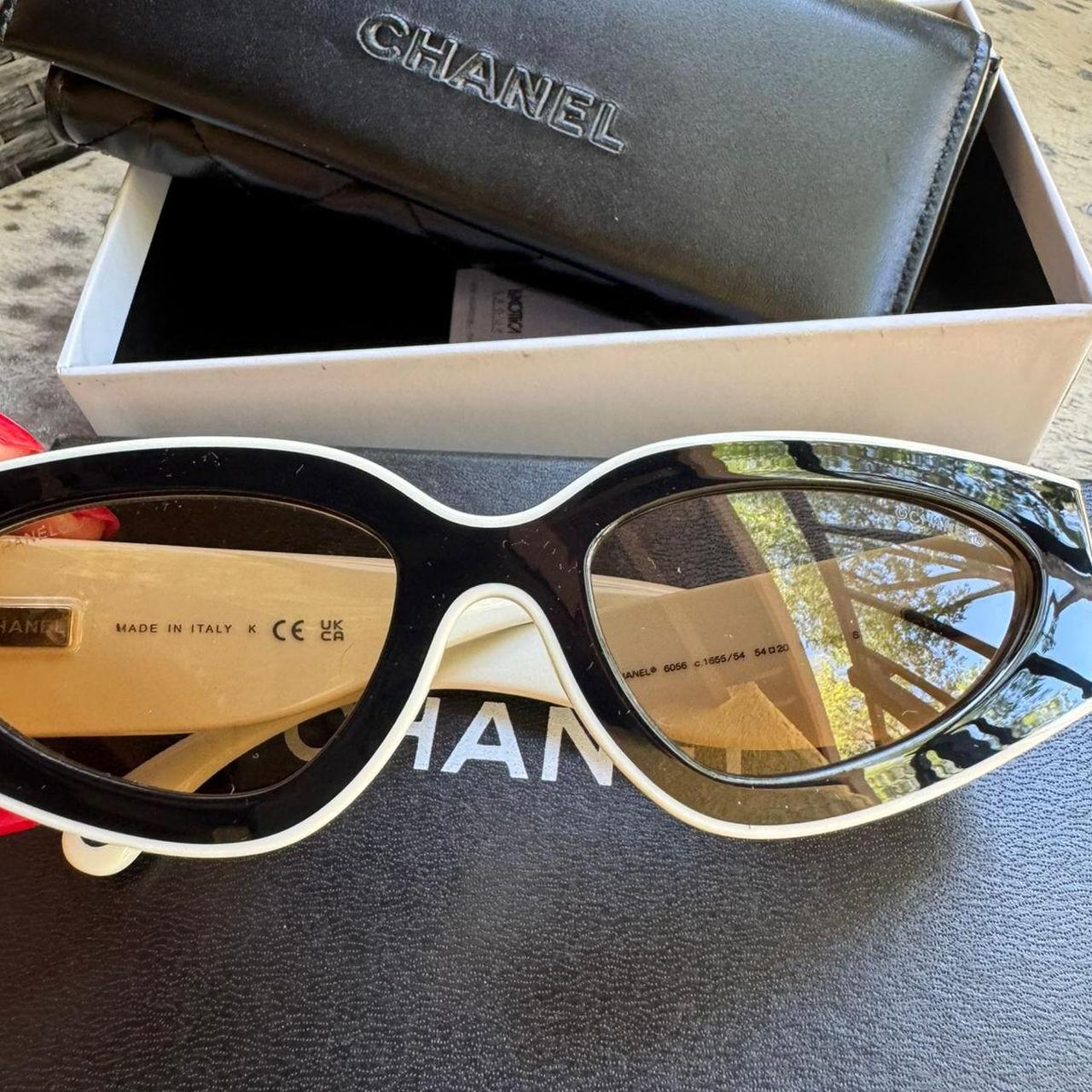Authentic CHANEL 4079-T-B Sunglasses With CC | Depop