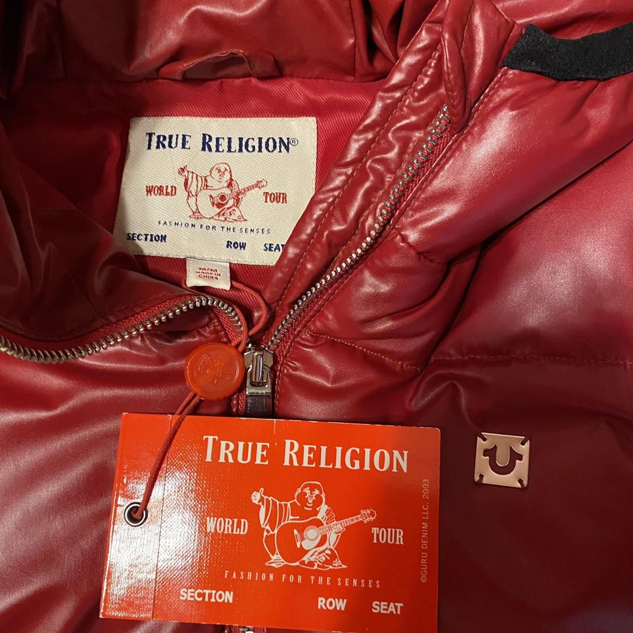 True religion red puffer jacket cheap