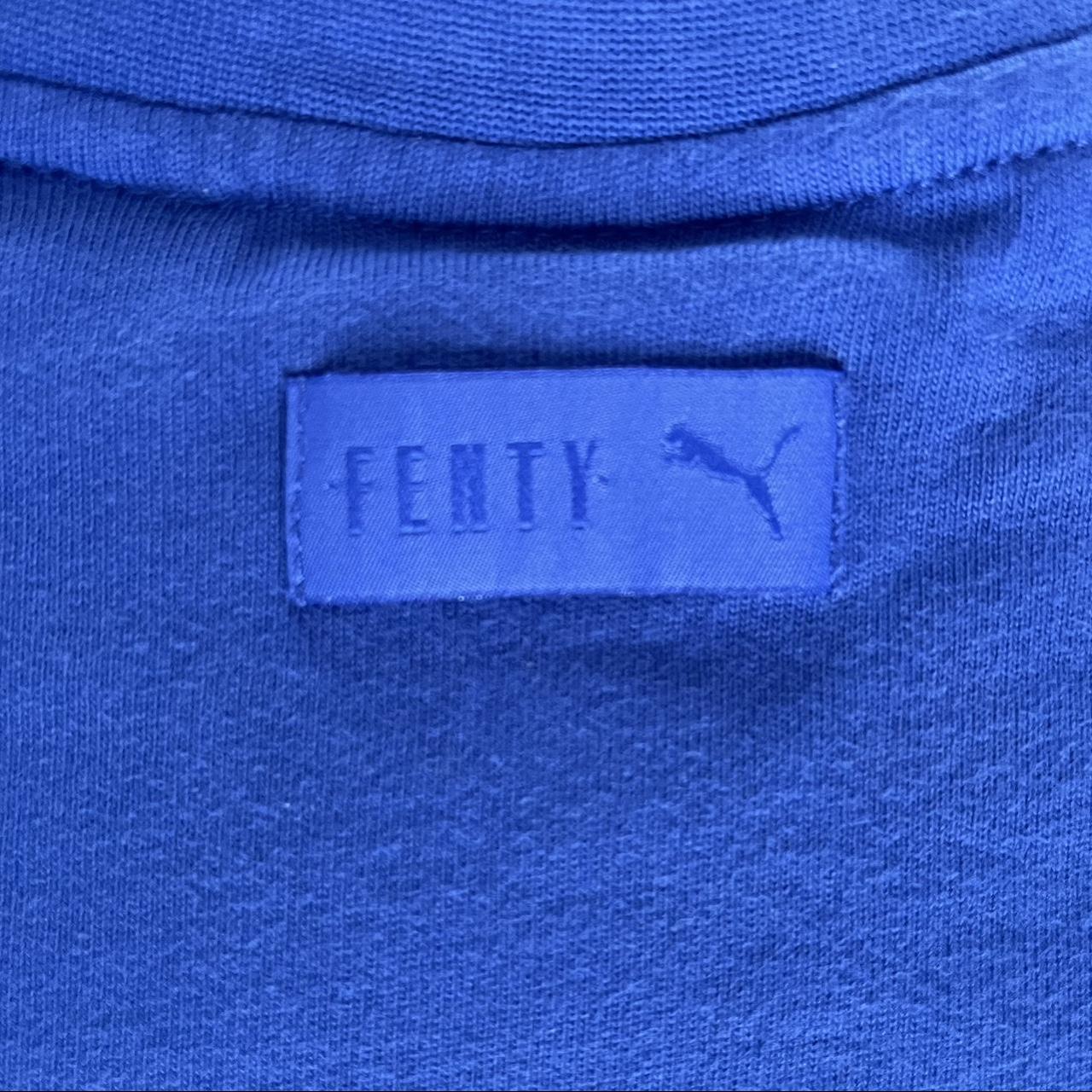 Savage x Fenty Women's Blue T-shirt | Depop