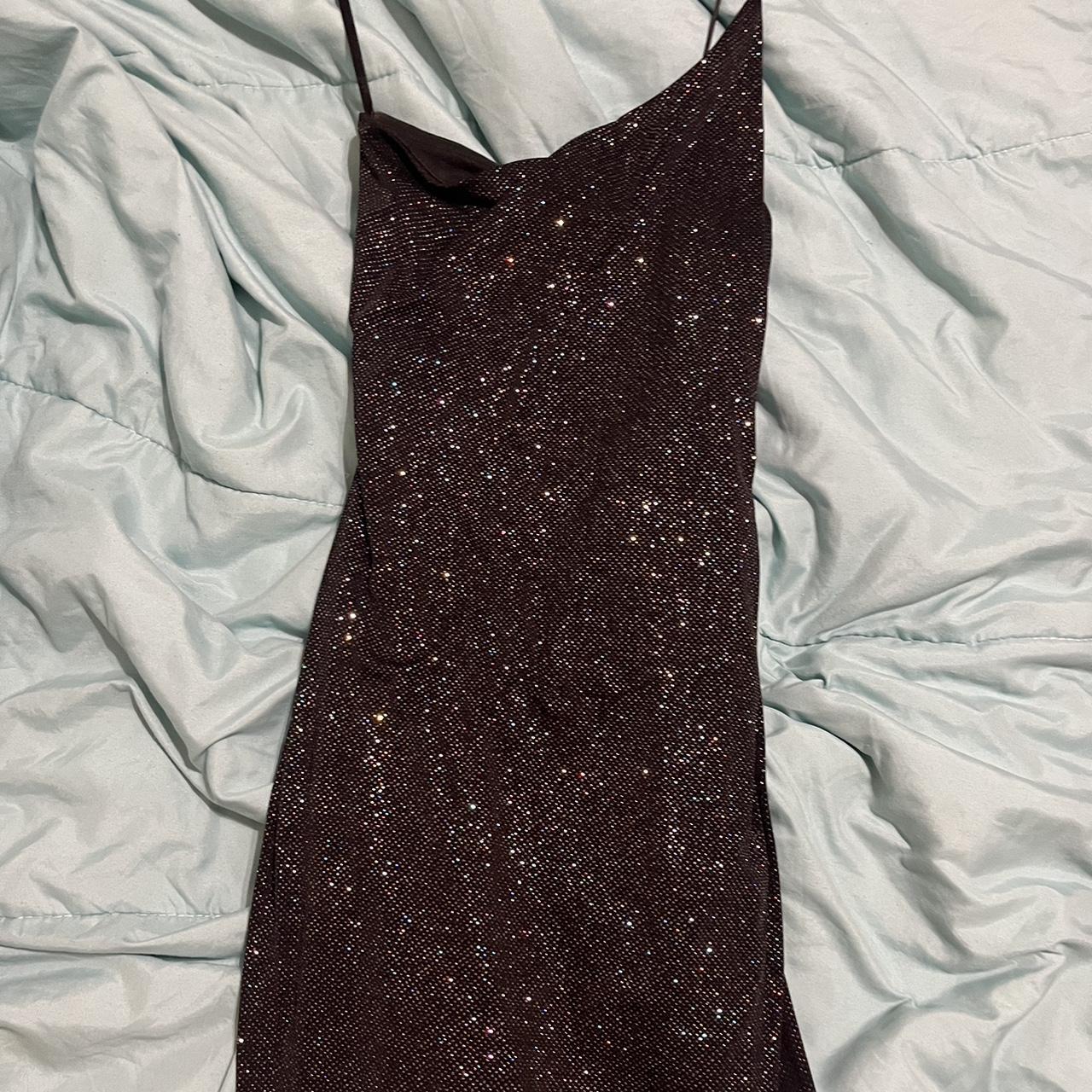 Homecoming dress Black sparkly tight fitting off the Depop