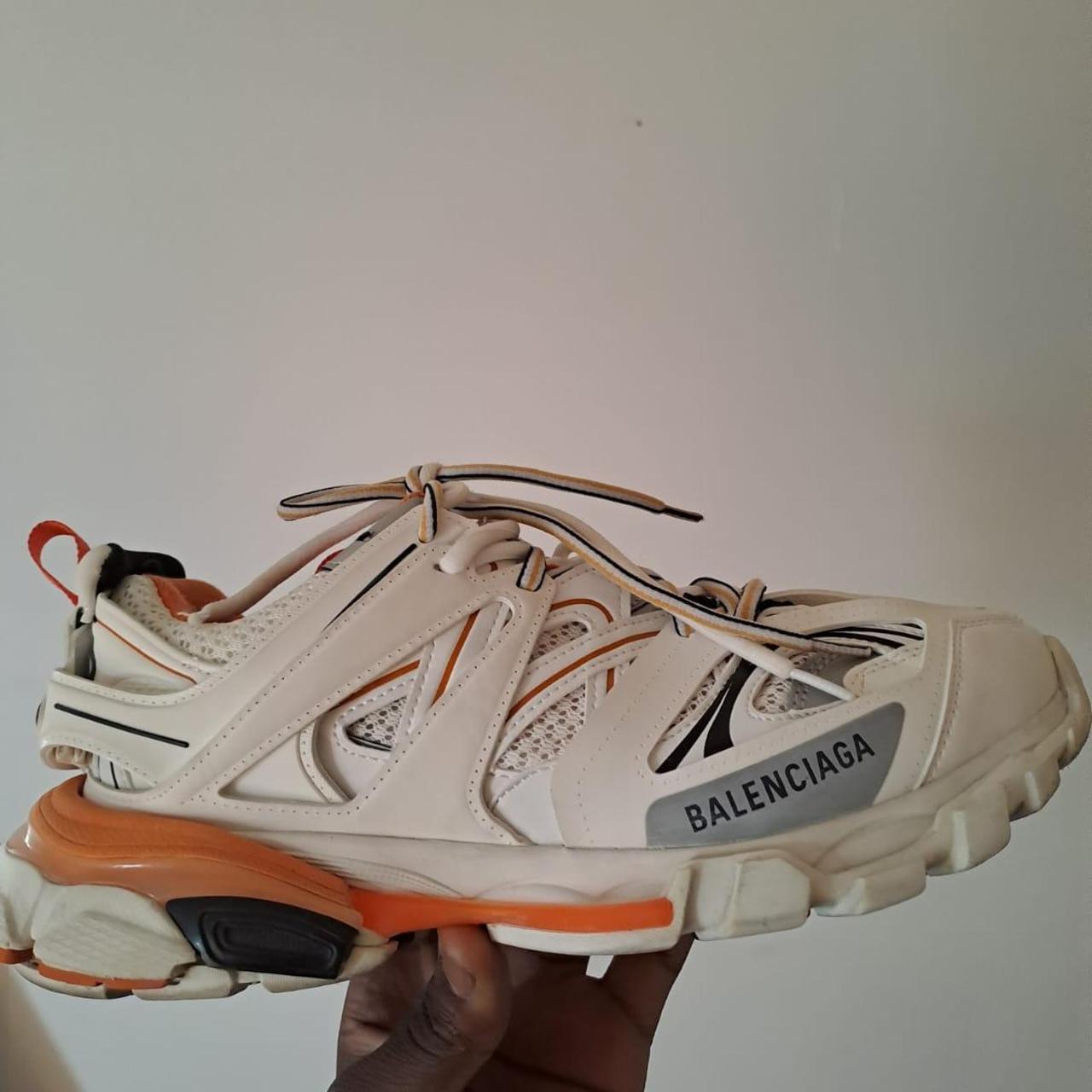 White and orange Balenciaga Track Worn a 5 times... Depop