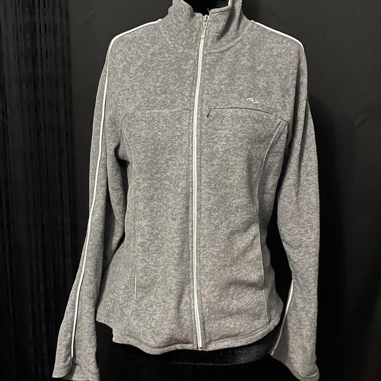 Medium Grey Zip Up Jacket - Depop