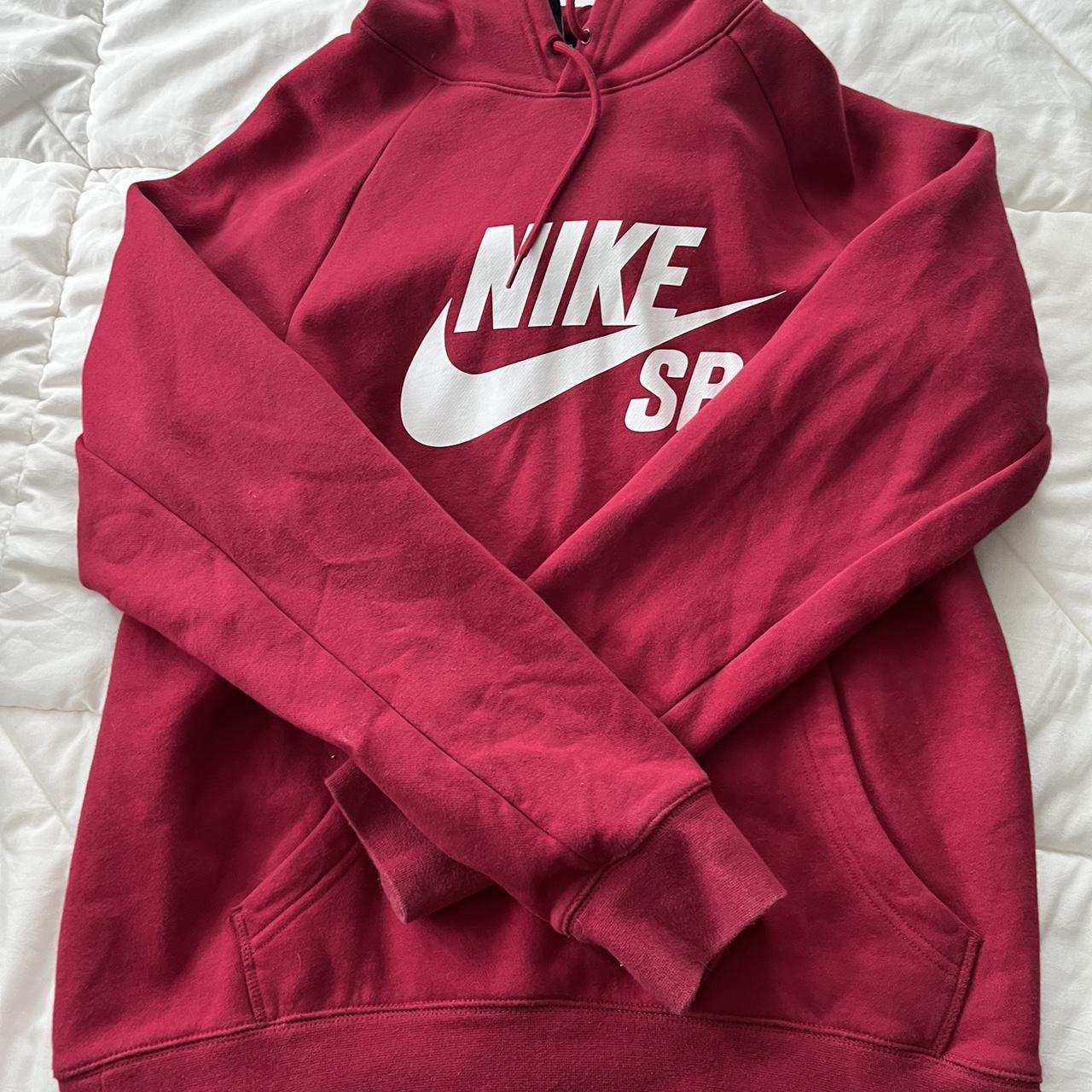 Red nike sb printed logo hoodie. Literally only worn