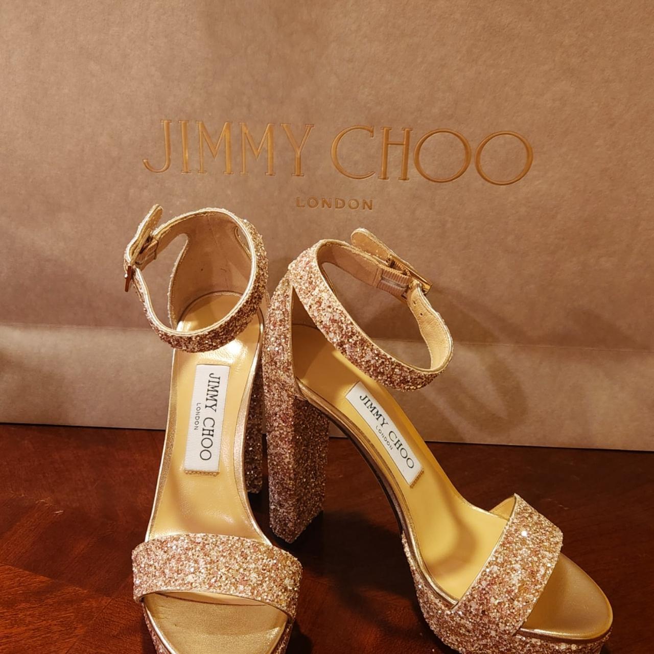 Jimmy Choo Holly 120 Platform heels in glittery | Depop