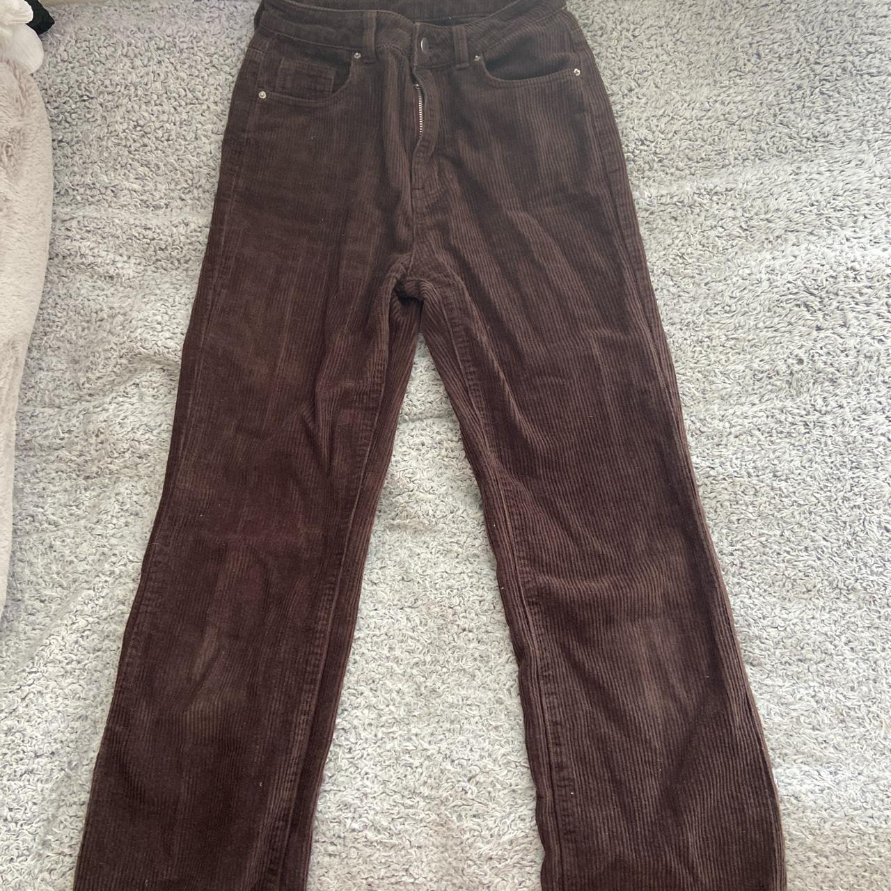 Brown Corduroy straight leg pants #cordurory... - Depop