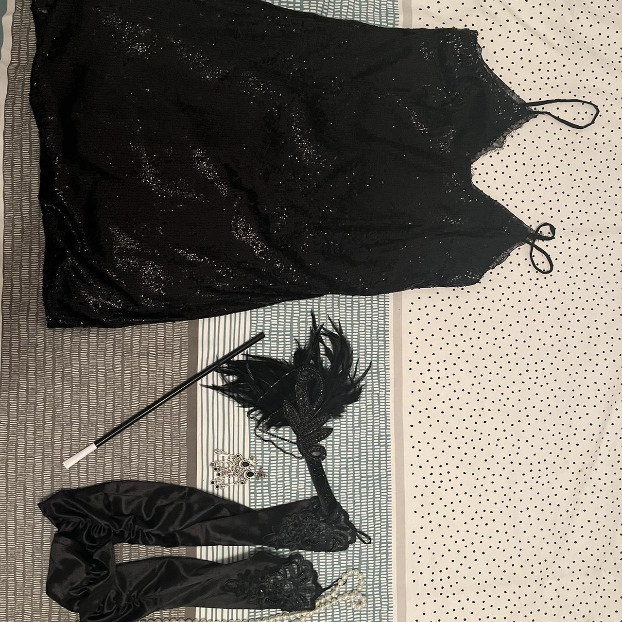 Gatsby fancy dress. H&M sequin black dress and... Depop