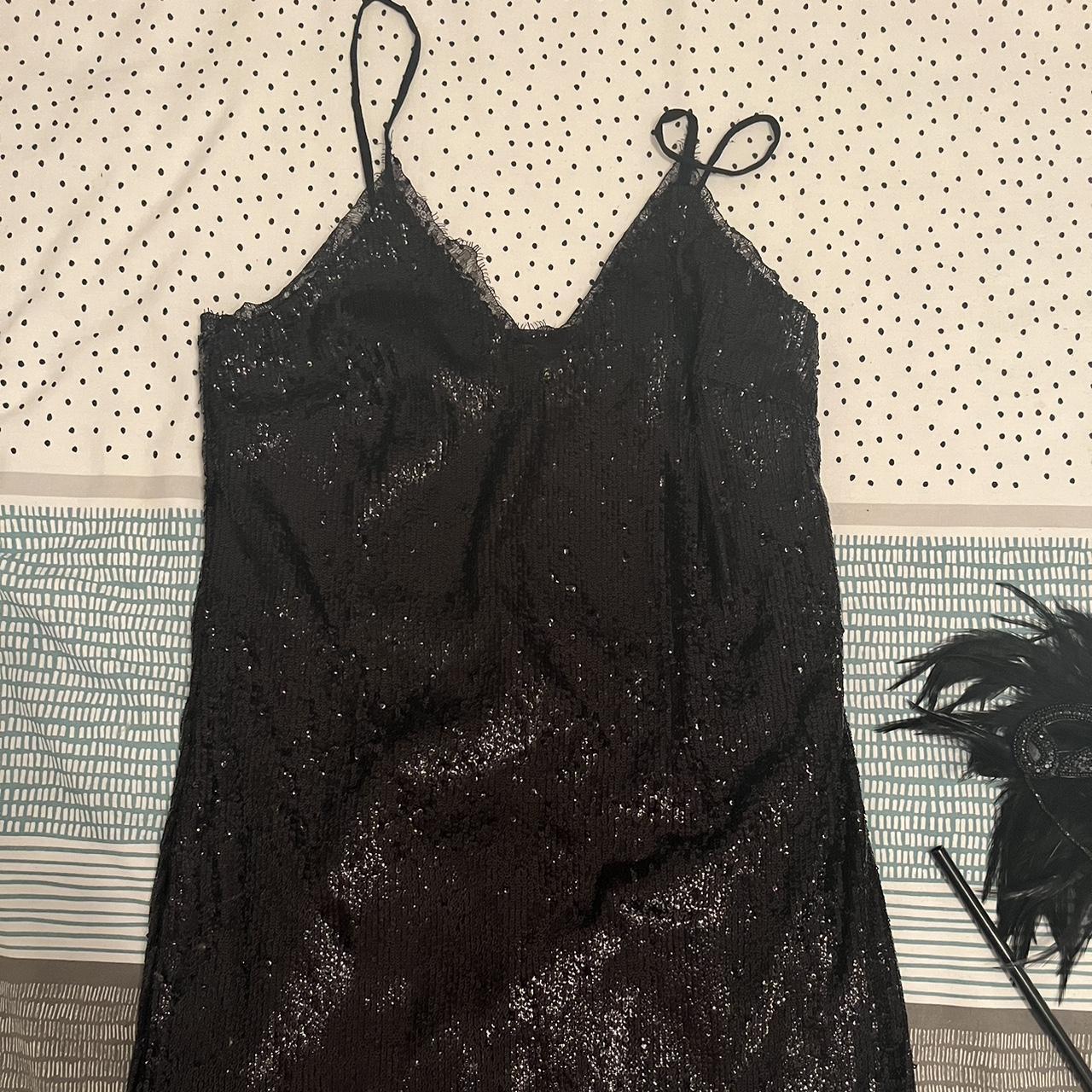 Gatsby fancy dress. H&M sequin black dress and... Depop