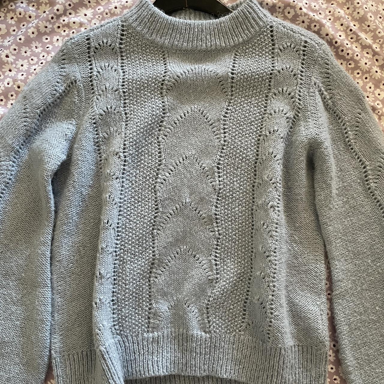 H&M Baby Blue Knit Sweater, Size 6 🌀 A bit darker in... - Depop
