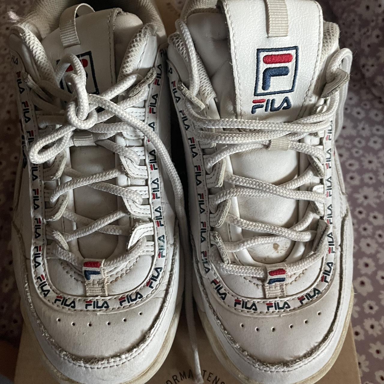 Really used FILA chunky shoes Size 5 1/2 Soles are... - Depop