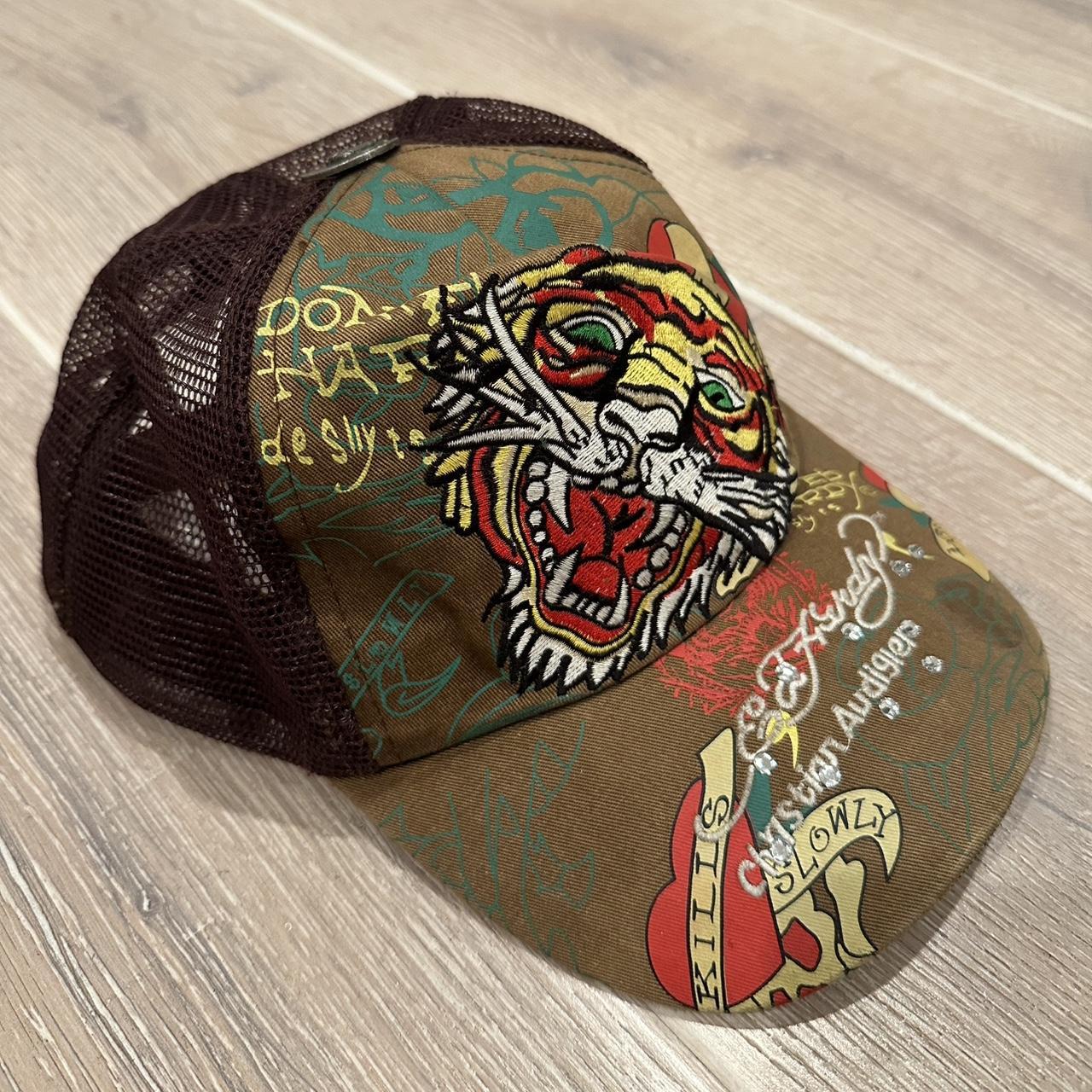 Y2K ED Hardy Christian Audigier Trucker SnapBack Hat | Depop