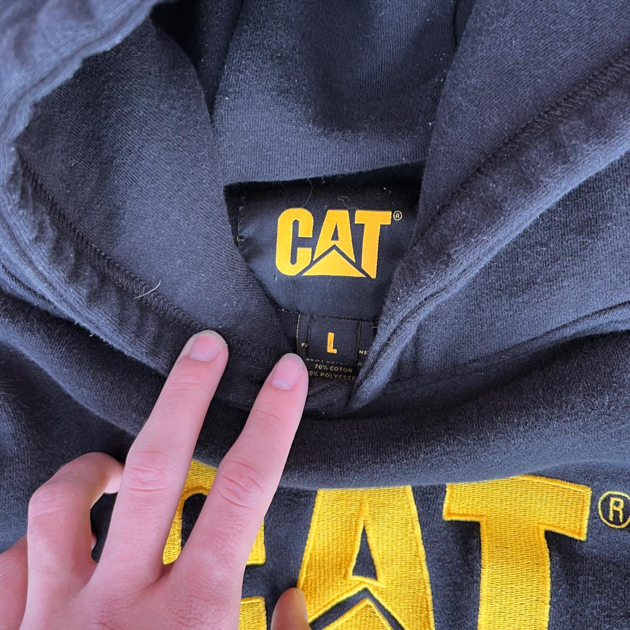Black Cat Construction Hoodie Nice faded black... Depop
