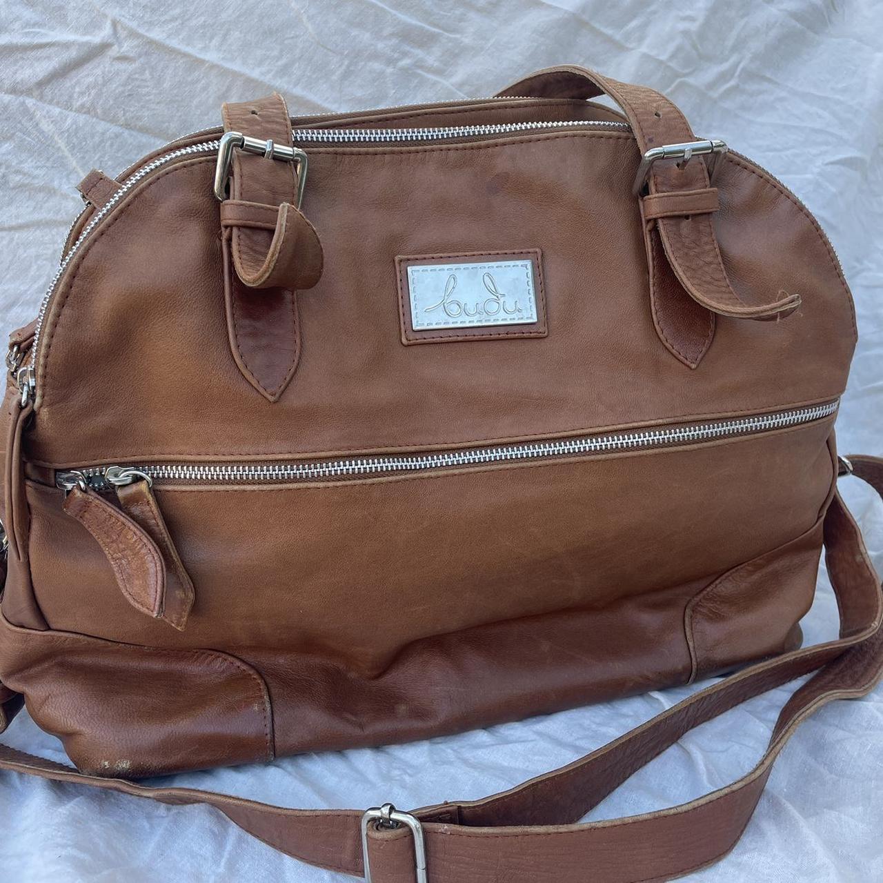 Budu tan leather Baby/ Overnight bag. Well used but... - Depop