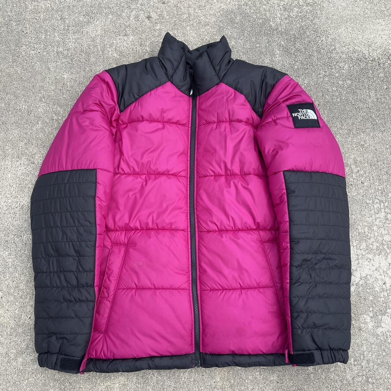 TNF Black Box Puffer Jacket in Plum Condition: like... - Depop