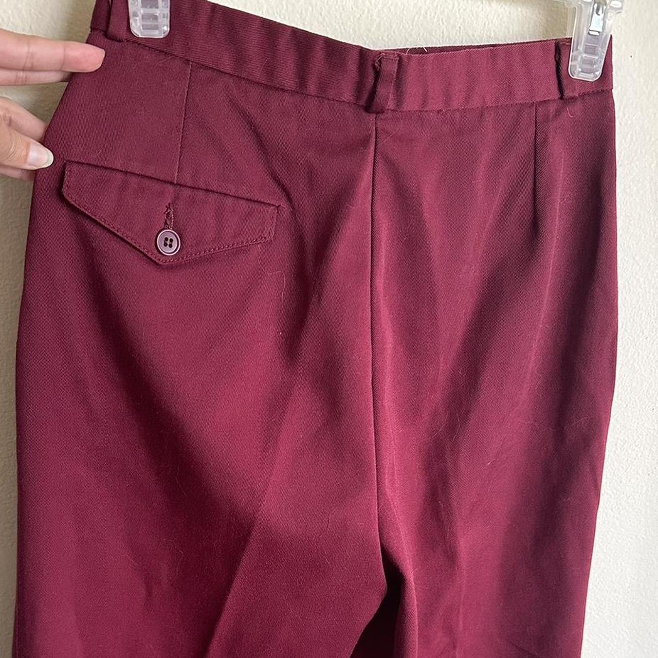 90s Burgundy High Waisted Straight-leg Trouser Dress - Depop