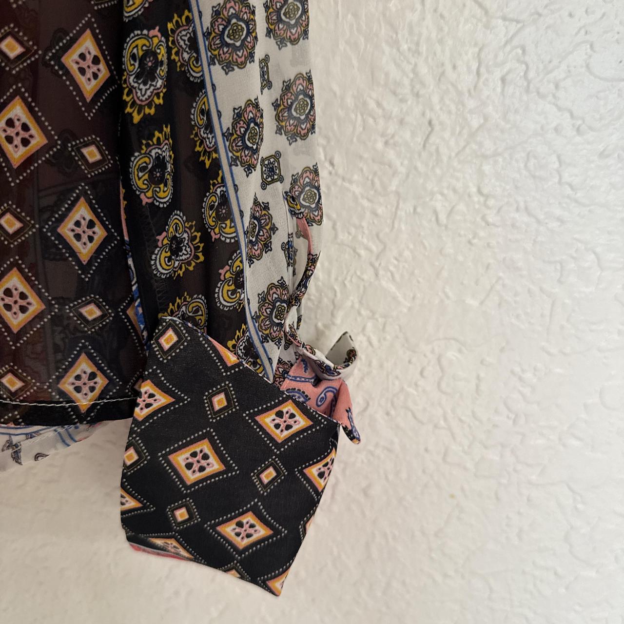 Women's Shirt - Multi - L – Patchwork patterned b… - image 3