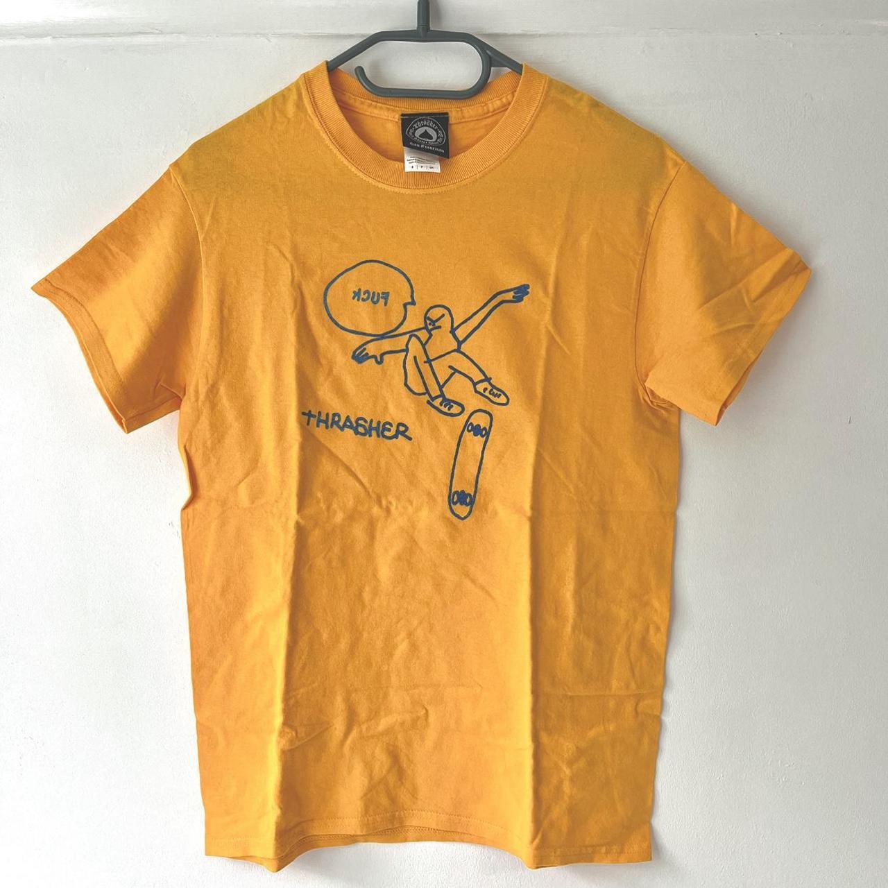 Orange thrasher shirt hotsell