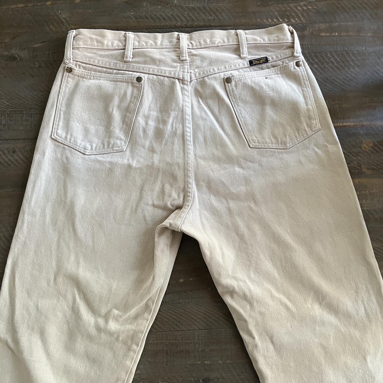 Vintage Tan Wrangler Jeans Size 34 x 38 Used,... - Depop