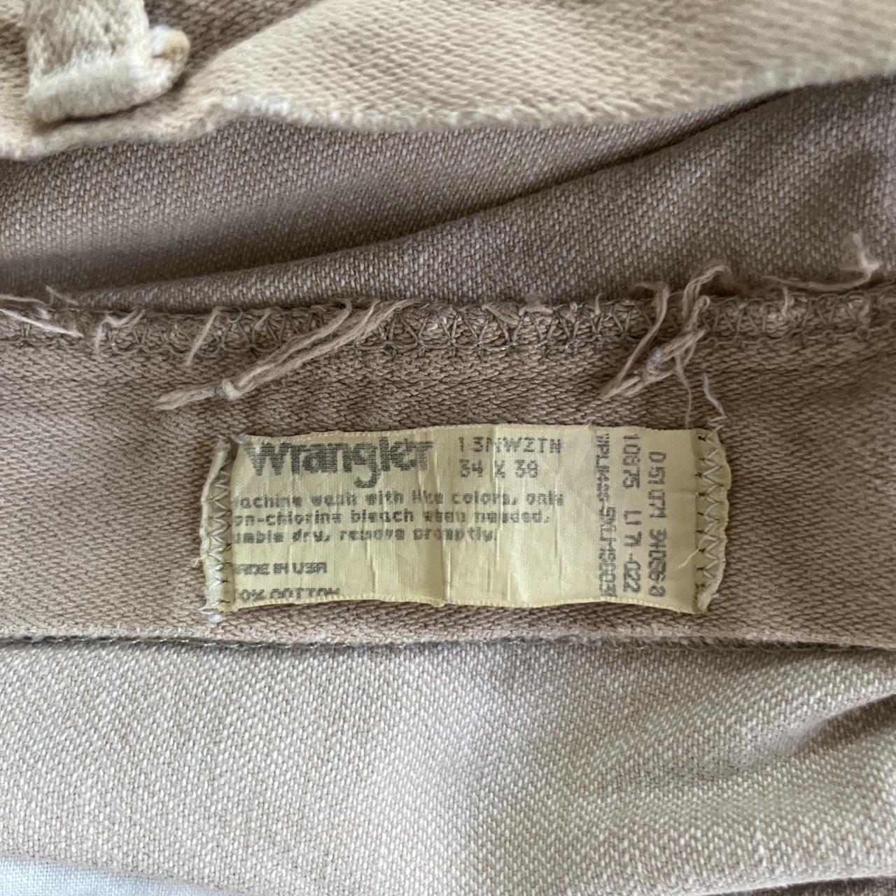 Vintage Tan Wrangler Jeans Size 34 x 38 Used,... - Depop