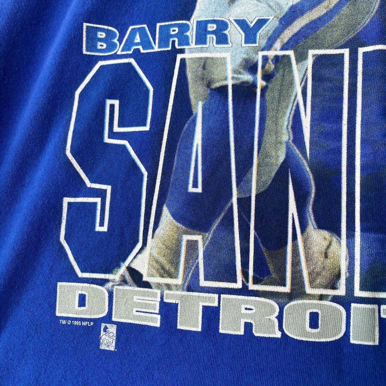 BARRY SANDERS Vintage Salem Sportswear Shirt 1995 Detroit Lions Large 90s  NFL