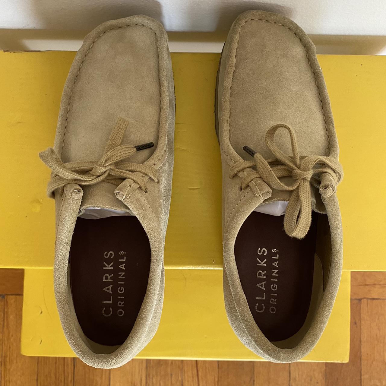 Clarks Men's Tan and Cream Boots Depop