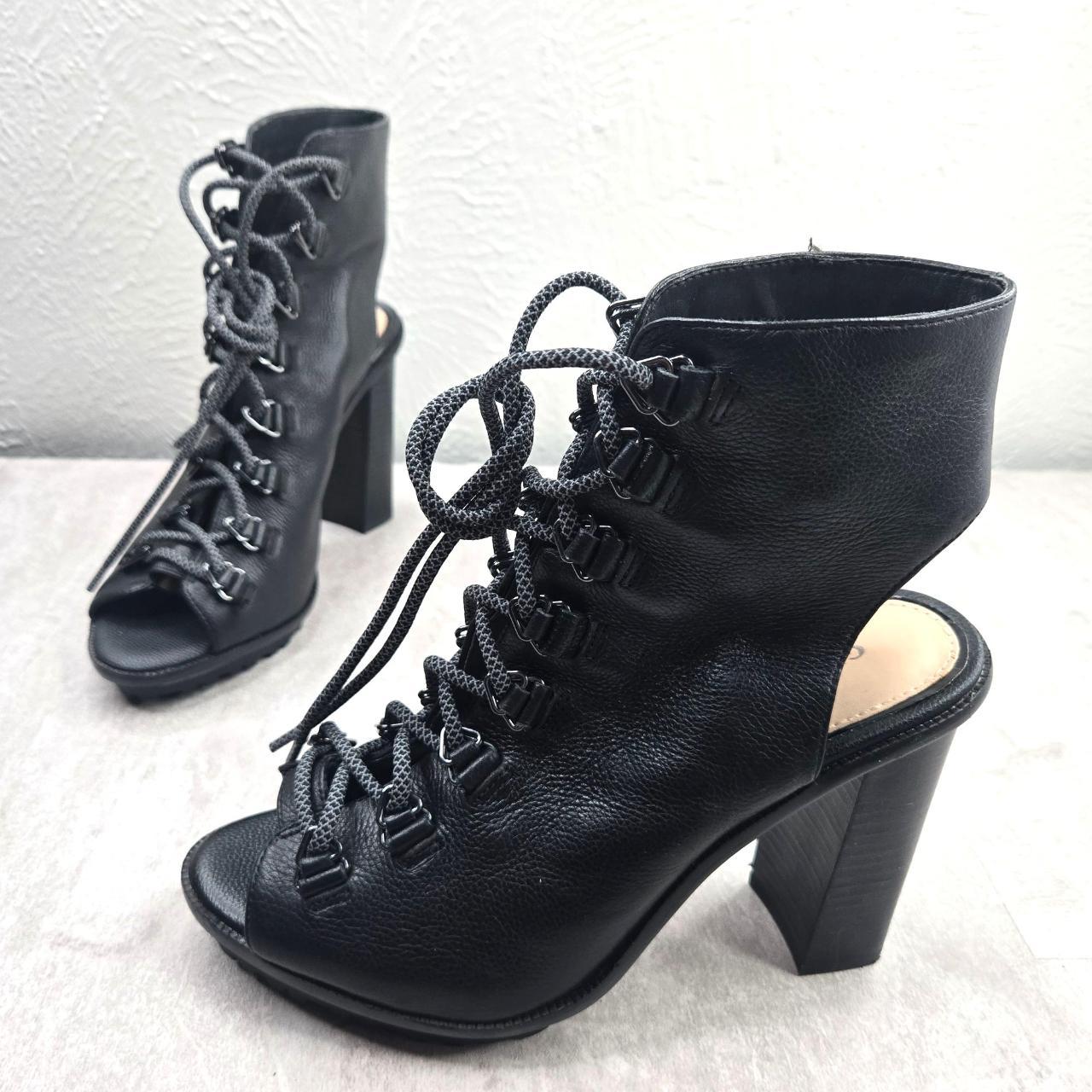 Gianni Bini Peep Toe Ankle Booties Size 8 Black. Depop