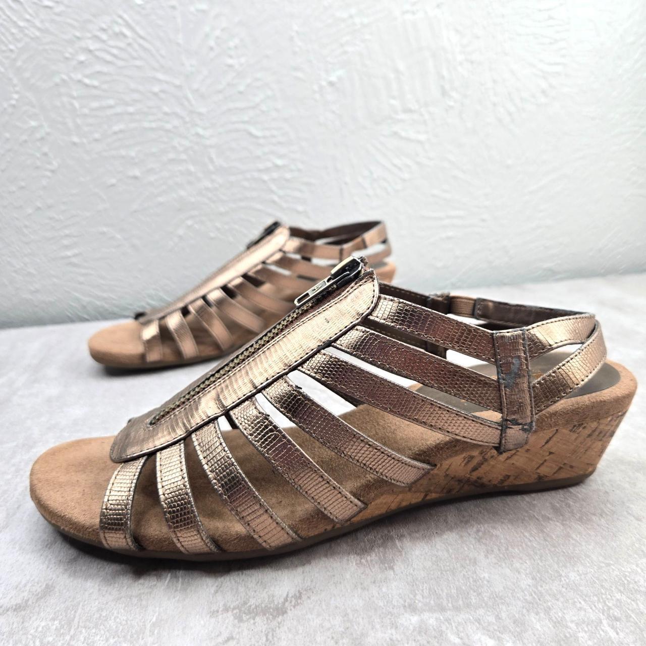 A2 by Aerosoles Wedge Sandals 8.5 Bronze Metallic. Depop