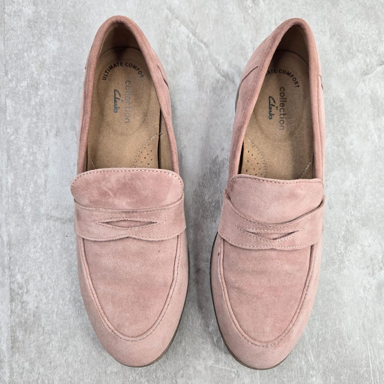 Clarks Collection Penny Loafers Size 7.5 Pink Suede