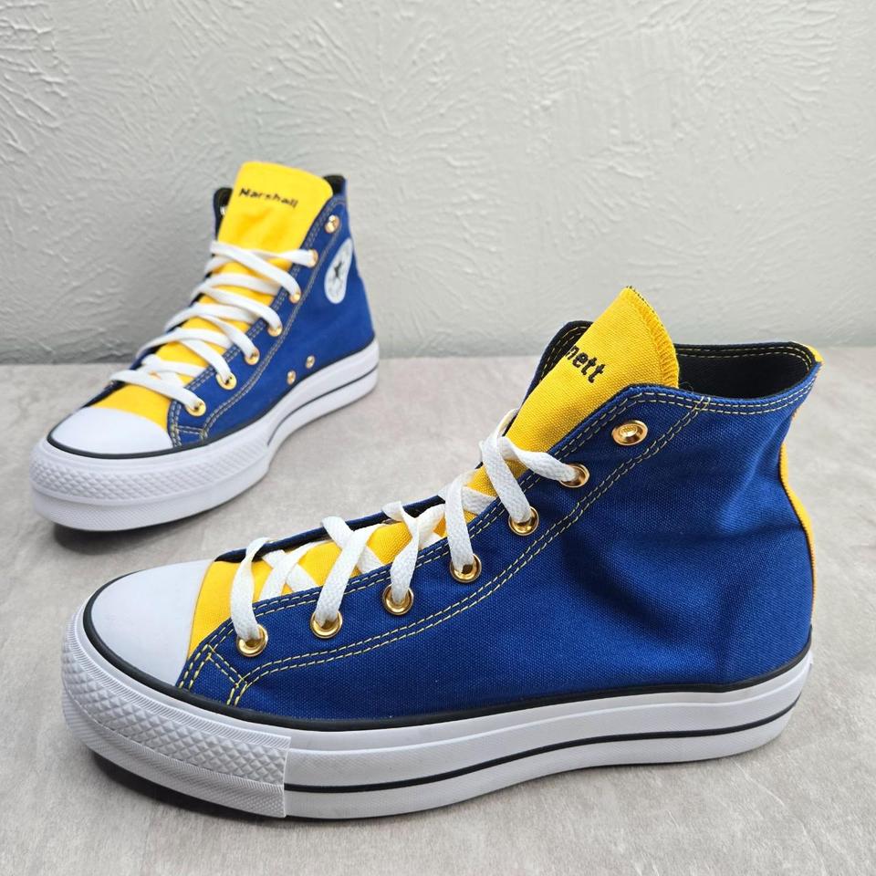 Blue and yellow converse on sale