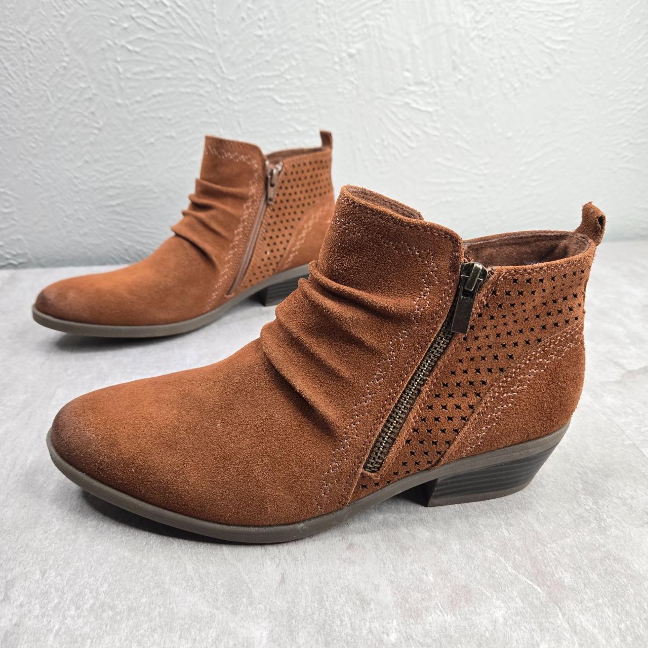 Earth Origins Ankle Booties 8.5 Brown Suede Slouchy. Depop