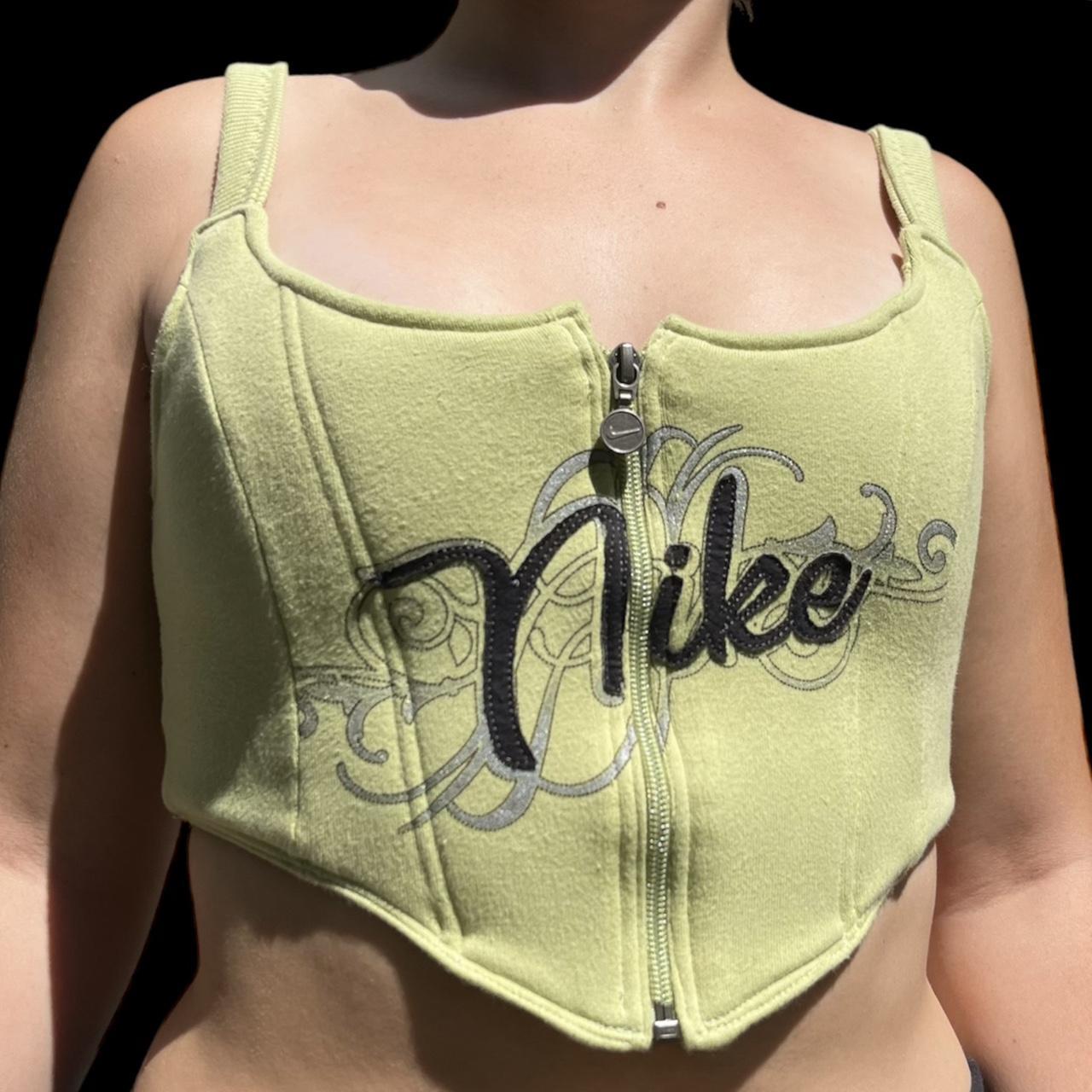 Omggg Look at this sporty Khaki & Rose Nike corset - Depop