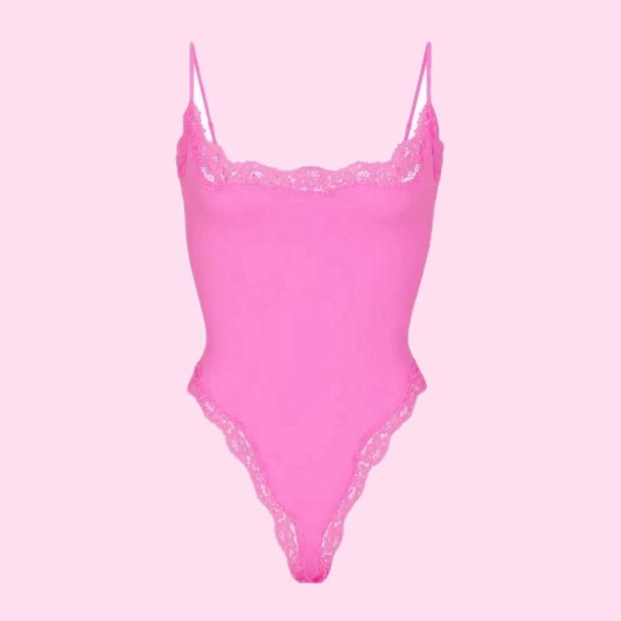 Neon orchid Skims fits everyone lace cami bodysuit... Depop