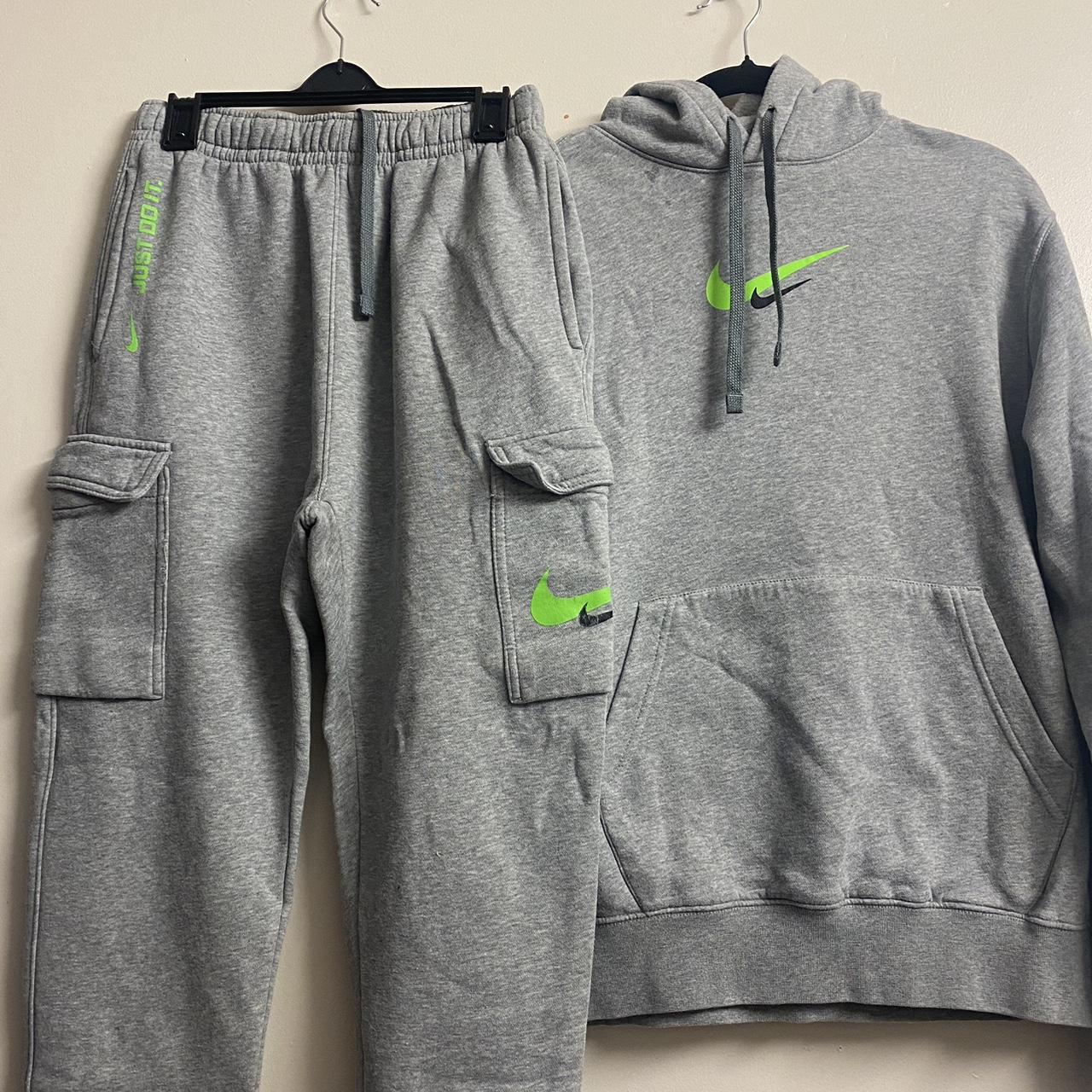 Grey nike double online swoosh joggers