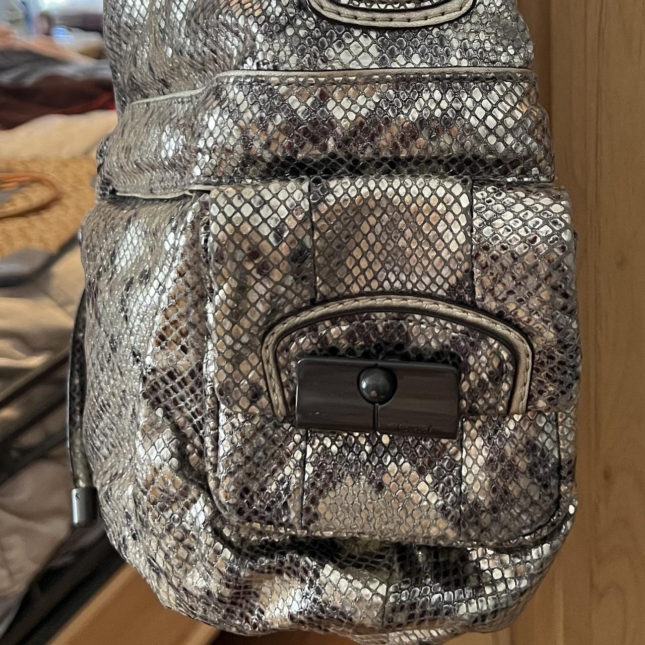 COACH SAMPLE ONE store OF A KIND GREY EXOTIC PYTHON KRISTIN LEATHER SHOULDER BAG 99999