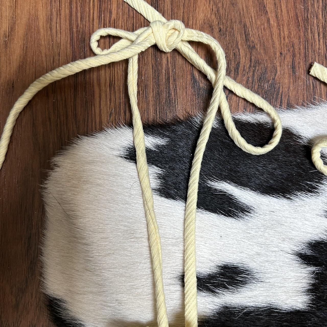 yellow scrunched stretchy crop top with adjustable... - Depop