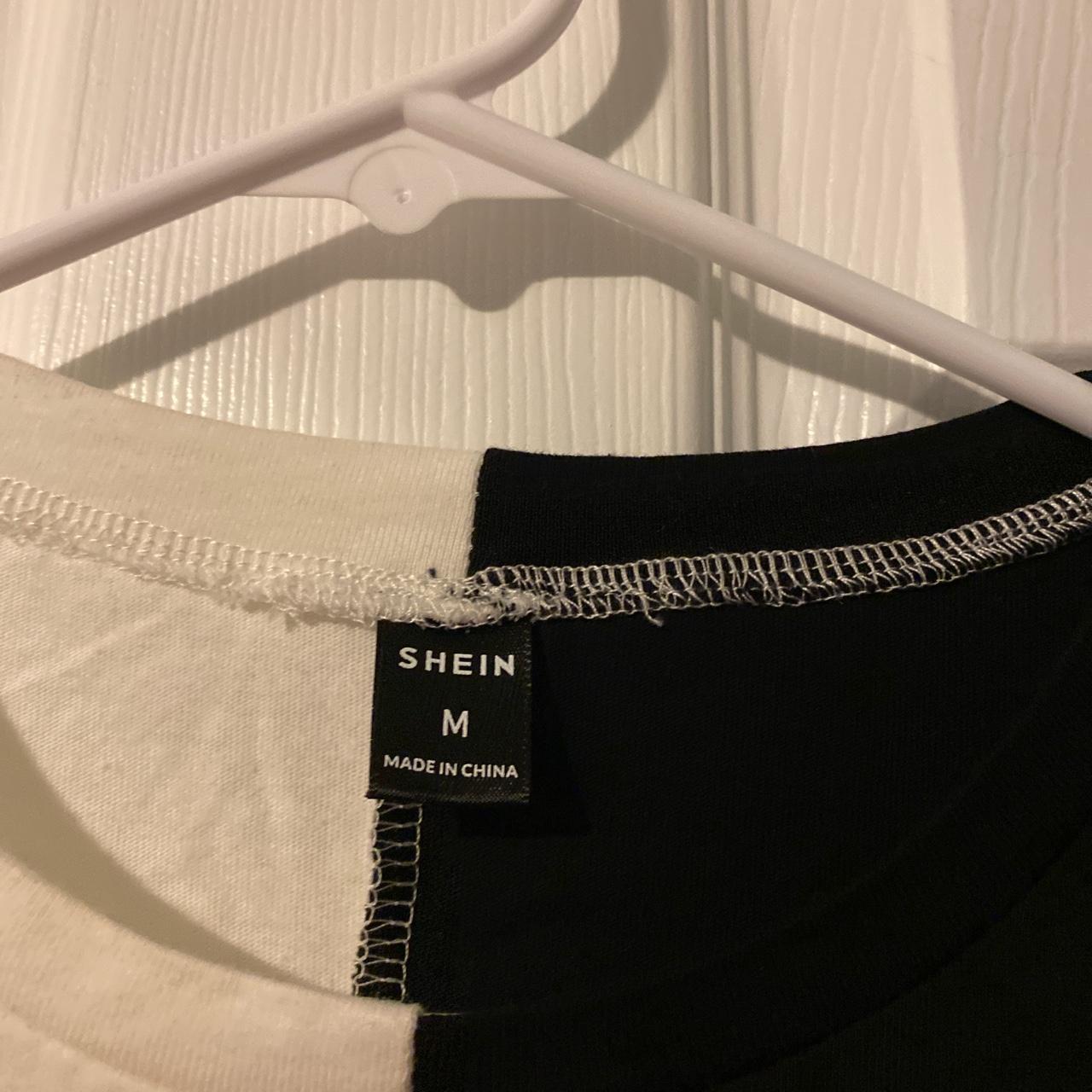 SHEIN, Shirts, Dream Maker Half White Half Black Tee