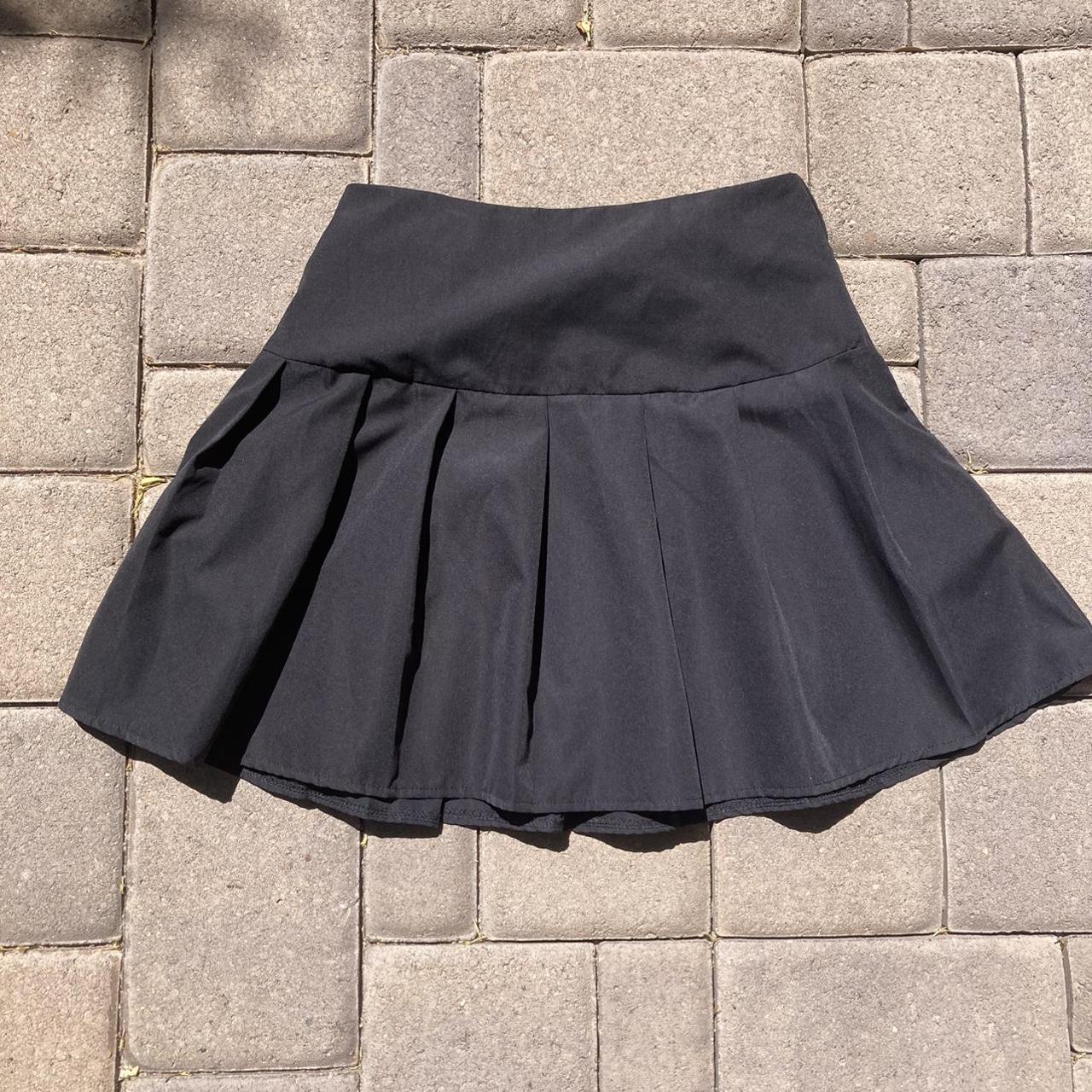 🖤Shein High-Waisted Black Pleated Skirt w/ Side... - Depop