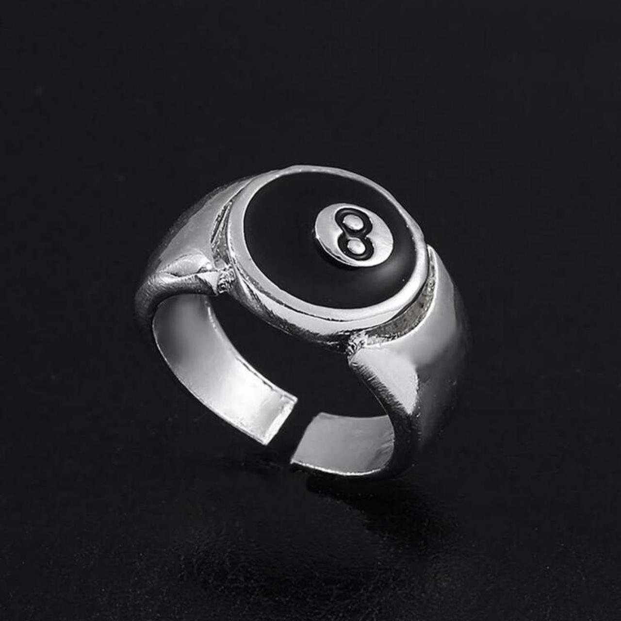 8 Ball Adjustable Ring Size 6-7 Only 3 Left. Pay - Depop