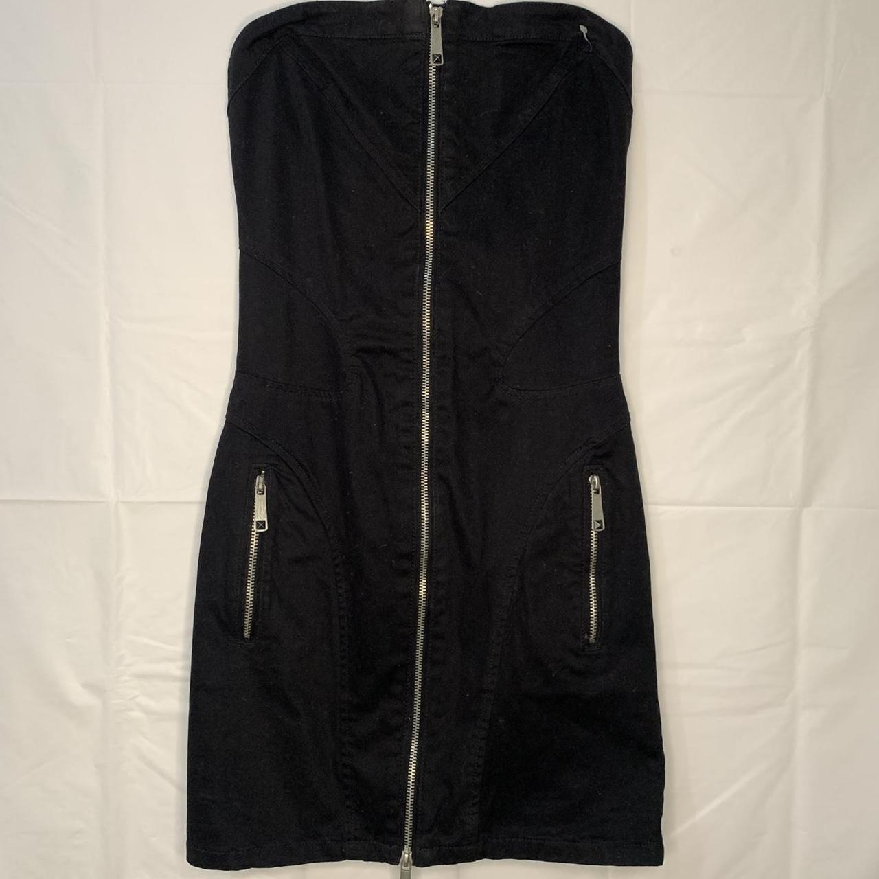 Diesel black dress with open back, exposed zipper Depop
