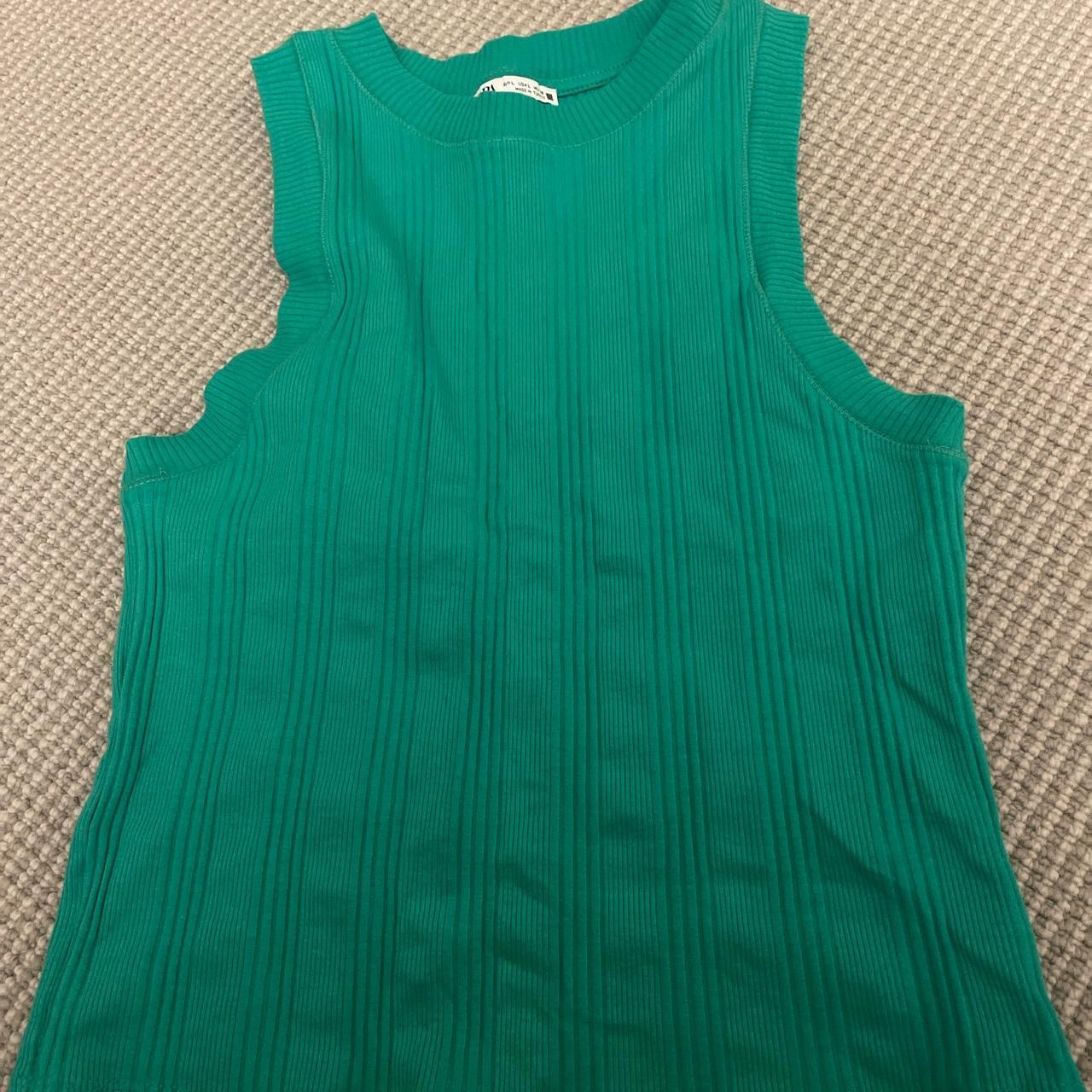 Zara Women's Green Vest Depop