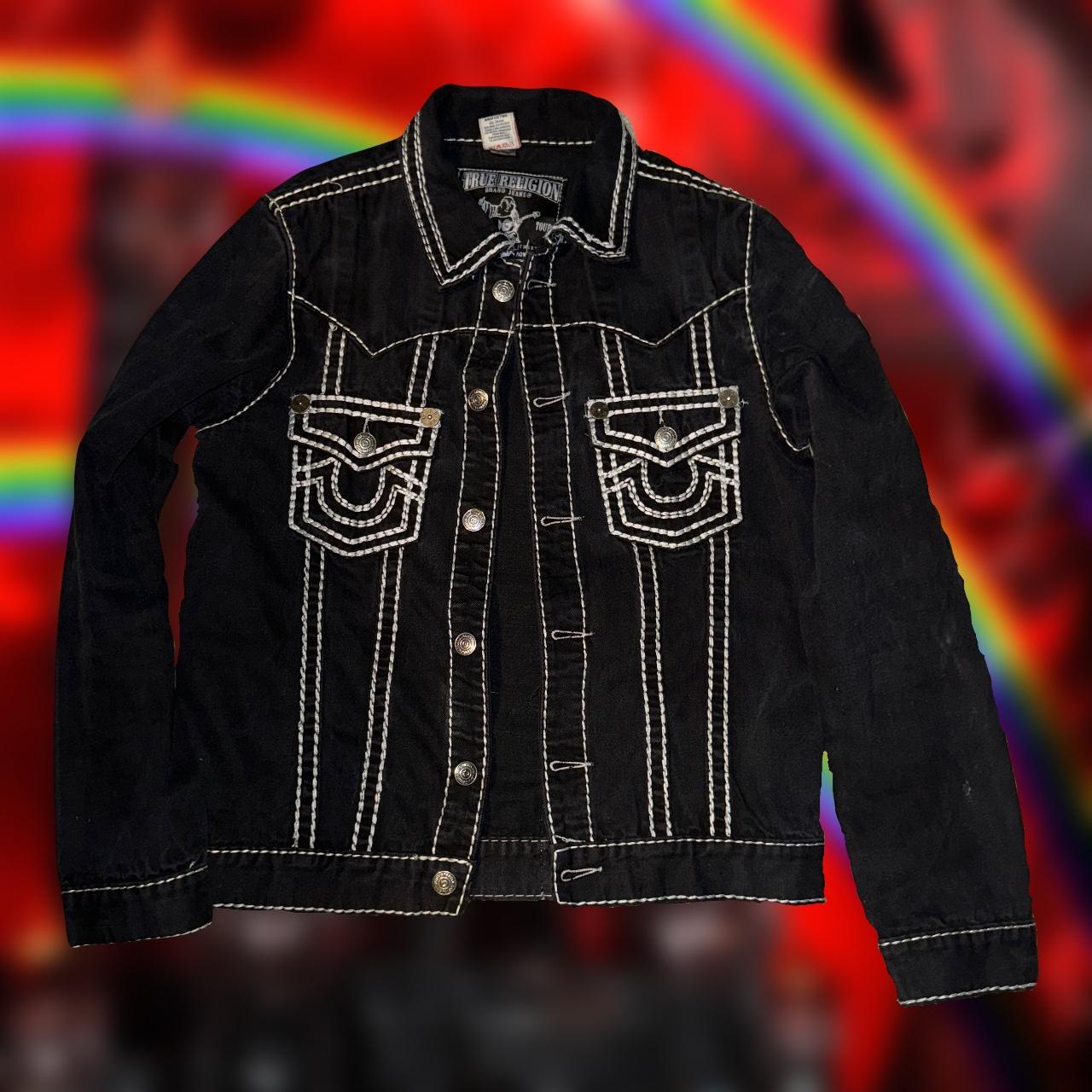 True religions super t denim jacket Tagged as xl but... Depop