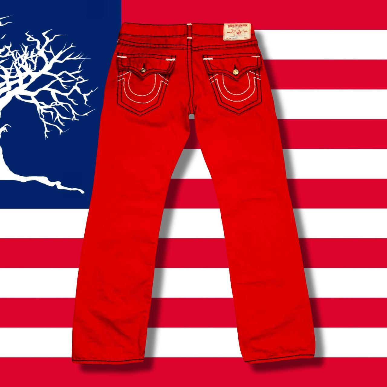 Classic Bright Red True Religion Jeans Ricky Super Depop