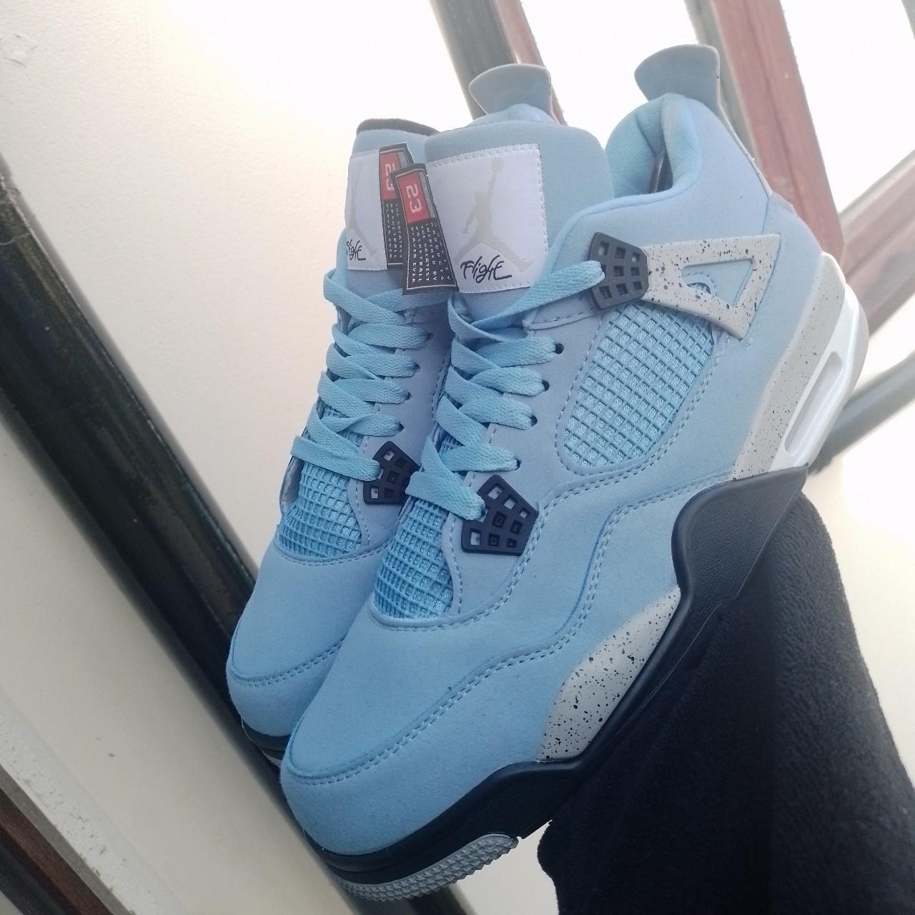 Air Jordan 4 Retro University Blue Reps UK size... - Depop