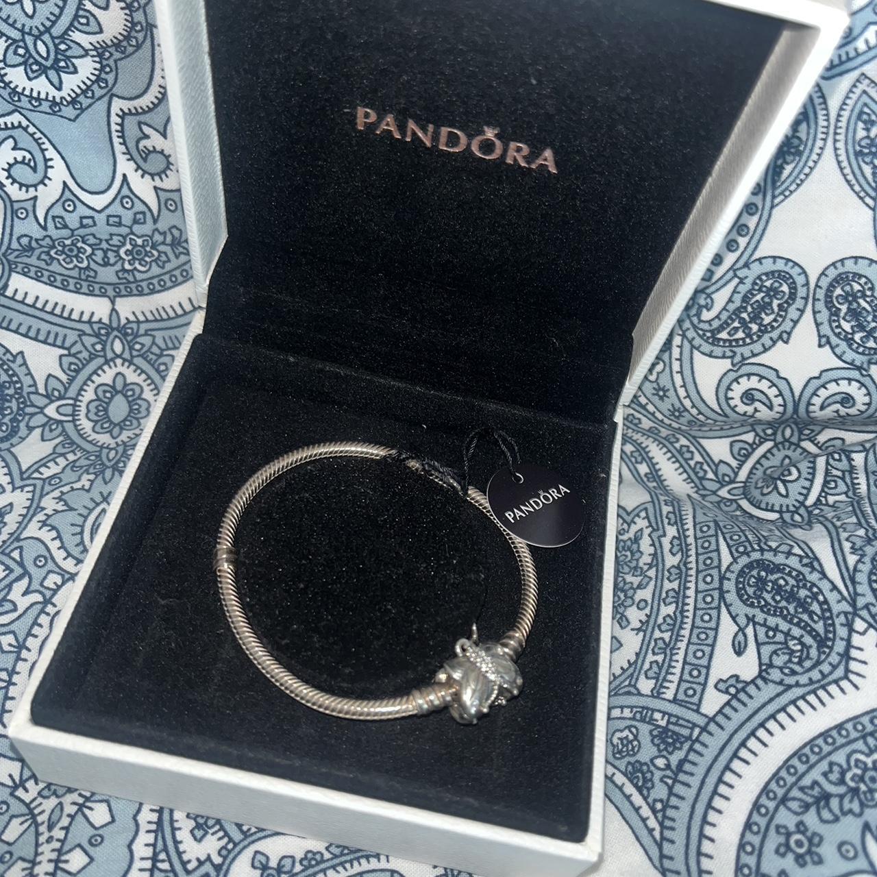 Second hand pandora bracelet with butterfly latch.... - Depop