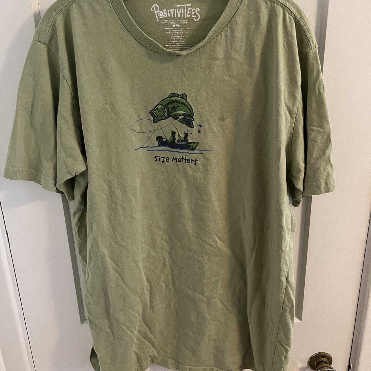 Vintage “Size Matters” Fishing T-Shirt Size: Tagged - Depop