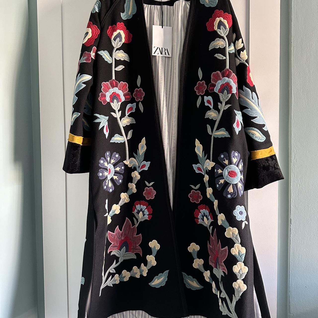 Zara store embroidered coat