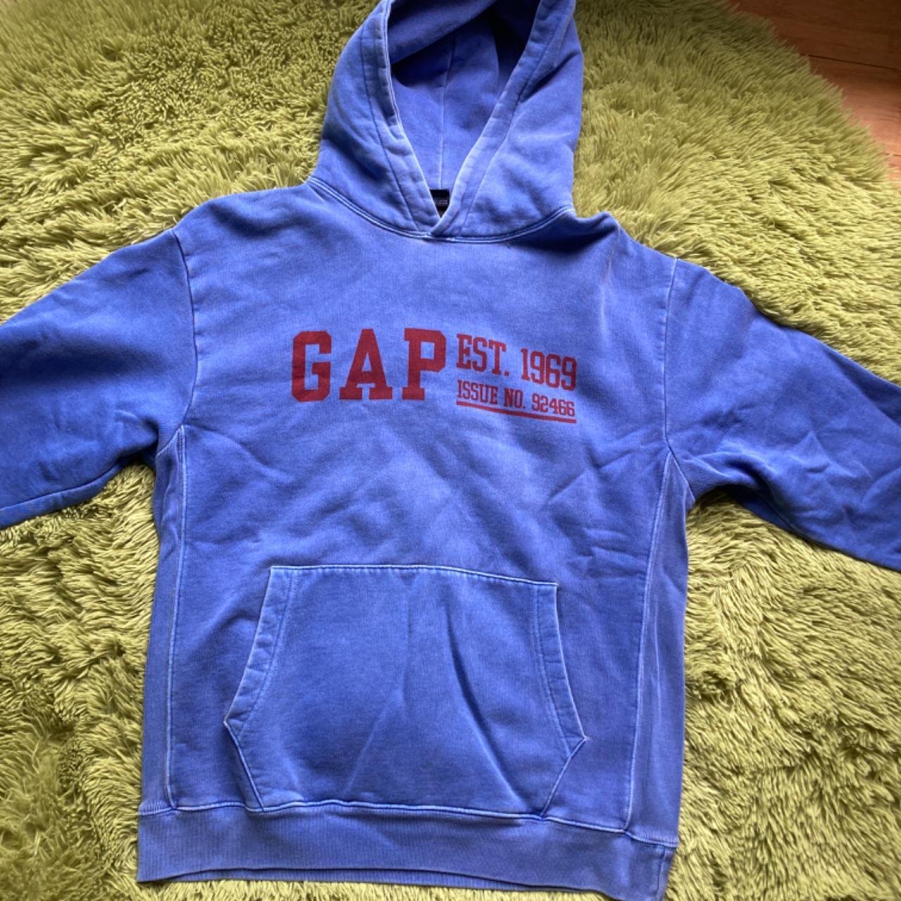 Gap Blue and Red Hoodie | Depop